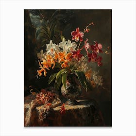 Baroque Floral Still Life Orchid 3 Canvas Print