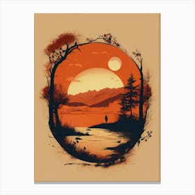 Sunset Art work  Canvas Print