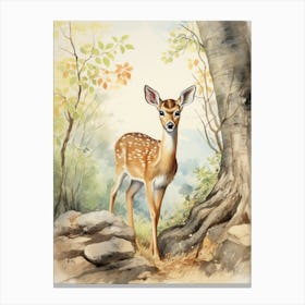 Storybook Animal Watercolour Gazelle 4 Canvas Print
