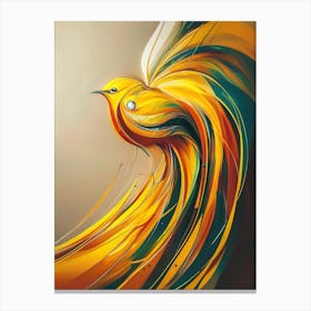 Golden Abstract Bird Canvas Print