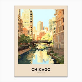 River Walk 3 Chicago Travel Poster Canvas Print