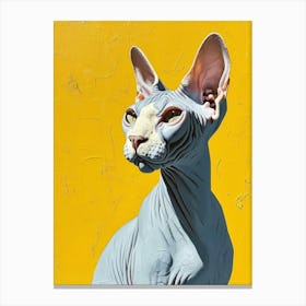 Sphynx Cat Relief Illustration 3 Canvas Print