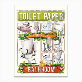 Toilet Paper In The Bathroom Canvas Print