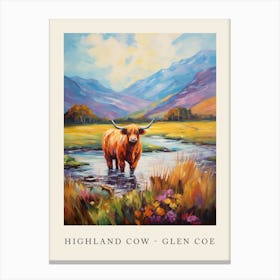 Highland Cow   Glen Coe Poster Canvas Print