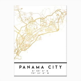 Panama City City Street Map Canvas Print