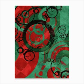 Red And Green Swirls Canvas Print