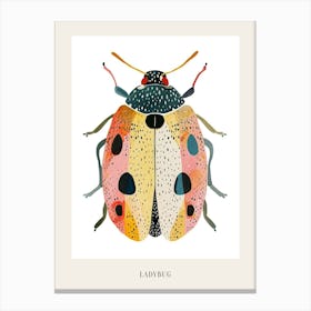 Colourful Insect Illustration Ladybug 20 Poster Canvas Print
