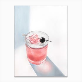 Summer Cherry Cocktail Canvas Print