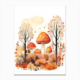 Cute Autumn Fall Scene 53 Canvas Print