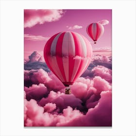 Pink Hot Air Balloons In The Sky Canvas Print