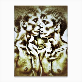 Euphoria in the Sun: A Prideful Gay Kiss Canvas Print