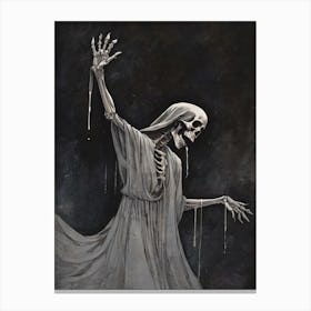 Dance With Death Skeleton Painting (2) Canvas Print