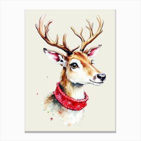 Deer Watercolor Painting Canvas Print