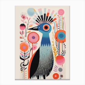 Colourful Scandi Bird Ostrich 1 Canvas Print