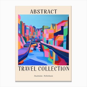 Abstract Travel Collection Poster Amsterdam Netherlands 1 Canvas Print