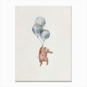 Rabbit With Balloons Canvas Print