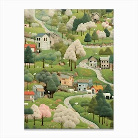 Village In The Woods Canvas Print