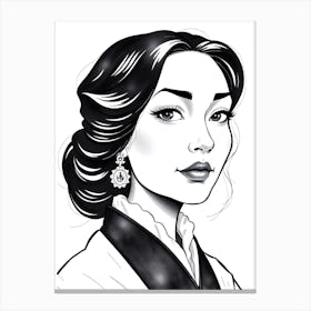 Asian Woman Portrait Canvas Print