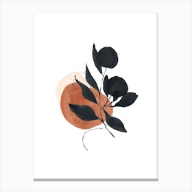 Calligraphy Plant Watercolor Canvas Print