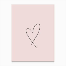 Love Heart Line Canvas Print