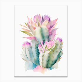 Easter Cactus Pastel Watercolour 2 Canvas Print