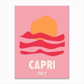 Capri, Italy, Graphic Style Poster 1 Canvas Print