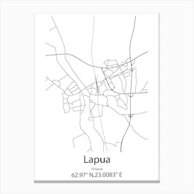 Lapua,Finland Minimalist Map Canvas Print