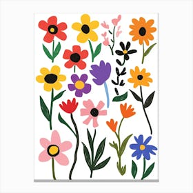 Flowers On A White Background 3 Canvas Print