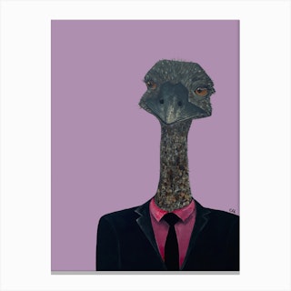 Ostrich In Suit Canvas Print