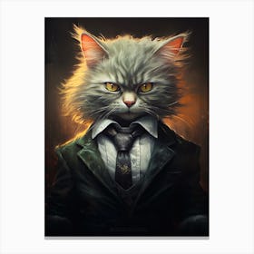 Gangster Cat Laperm 2 Canvas Print