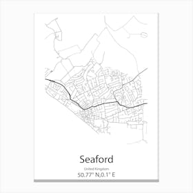 Seaford,United Kingdom Minimalist Map Canvas Print