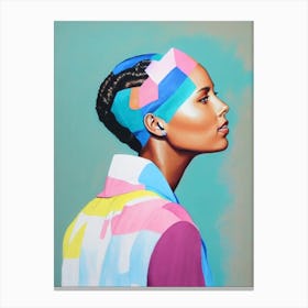 Alicia Keys Colourful Illustration Canvas Print