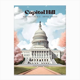 Capitol Hill House Of Rep Travel Art Canvas Print