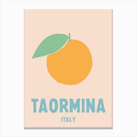 Taormina, Italy, Graphic Style Poster 2 Canvas Print