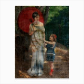 The Red Parasol – Anatolio Scifoni (Italian, 1841 1884) Canvas Print