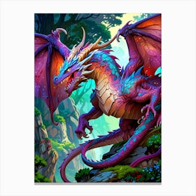 Fantasy Dragon In The Forest Canvas Print