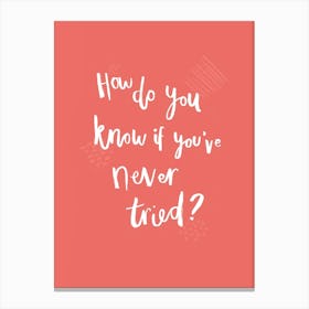 How Do You Know If Youve Never Tried Lettering Canvas Print