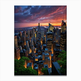 Hustle and Bustle Beneath the Towers Canvas Print