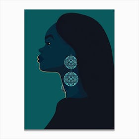 Portrait Of A Woman With Earrings 1 Canvas Print