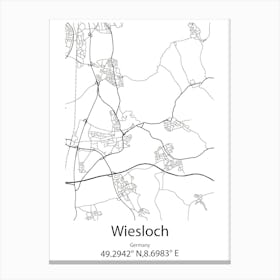 Wiesloch,Germany Minimalist Map Canvas Print