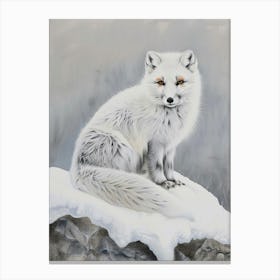 Arctic Fox Pastel Watercolour 2 Canvas Print