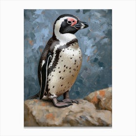 African Penguin Laurie Island Oil Painting 2 Canvas Print