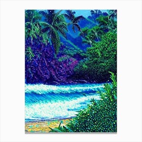 Dominical Costa Rica Pointillism Style Tropical Destination Canvas Print