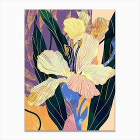 Colourful Flower Illustration Evening Primrose 4 Canvas Print