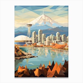 Vancouver, Canada, Geometric Illustration 2 Canvas Print