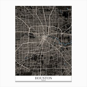 Houston Texas Black Blue Canvas Print