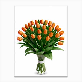 Bouquet Of Orange Tulips Canvas Print