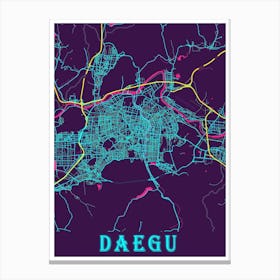 Daegu Map Poster 1 Canvas Print