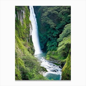 Karawau Gorge Waterfalls, New Zealand Majestic, Beautiful & Classic (1) Canvas Print