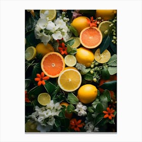 Flowers And Citrus 12 Canvas Print